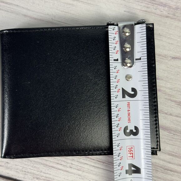 New Mens Bifold Genuine Leather Wallet Pockets Card ID Black Slim Thin - Picture 12 of 12
